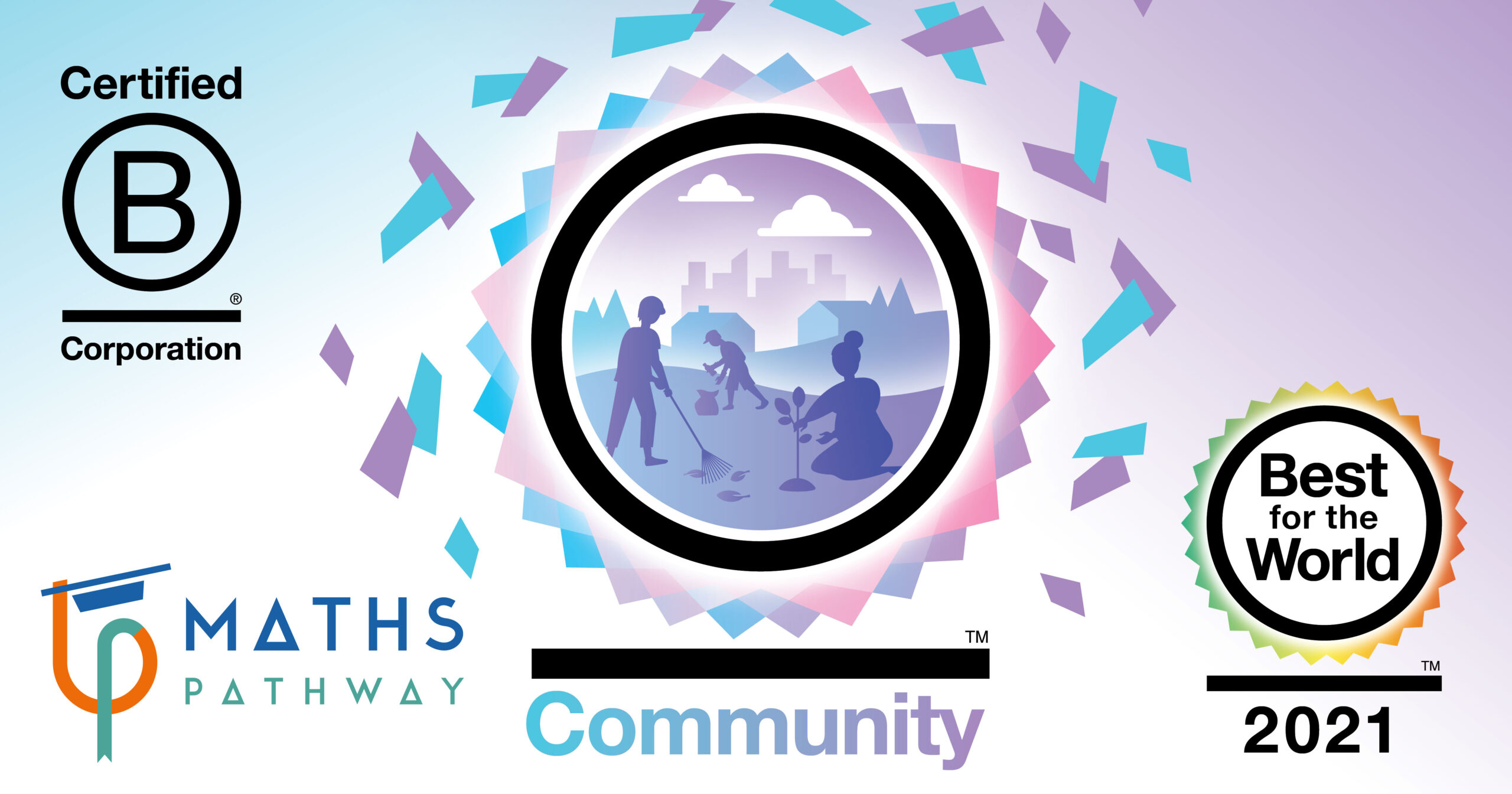 Maths Pathway recognised as “Best For The World” by B Corp 2021 1 BFTW 2021 BCorp Facebook image Community scaled 1